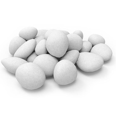 Regal Flame Regal Flame RFA1000WH Light Weight Ceramic Fiber Gas Ethanol Electric Fireplace Pebbles in White - Set of 24 RFA1000WH